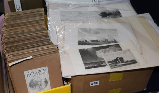 Sussex Theme: assorted unframed prints, Warthies of Sussex 1865, 38 x A&C Black Sketch book series etc